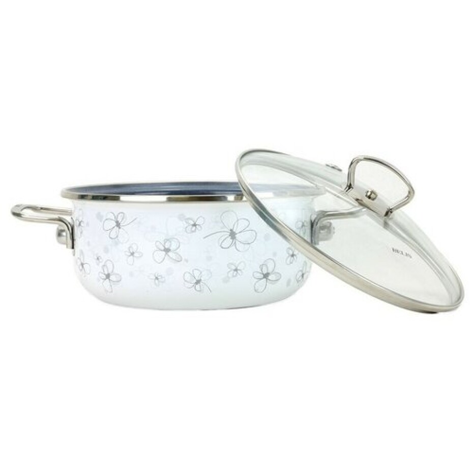 Belis Smaltovaný rendlík s poklicí Premium, bílá, 20 cm, 2,3 l, 2,3 l - main (2)
