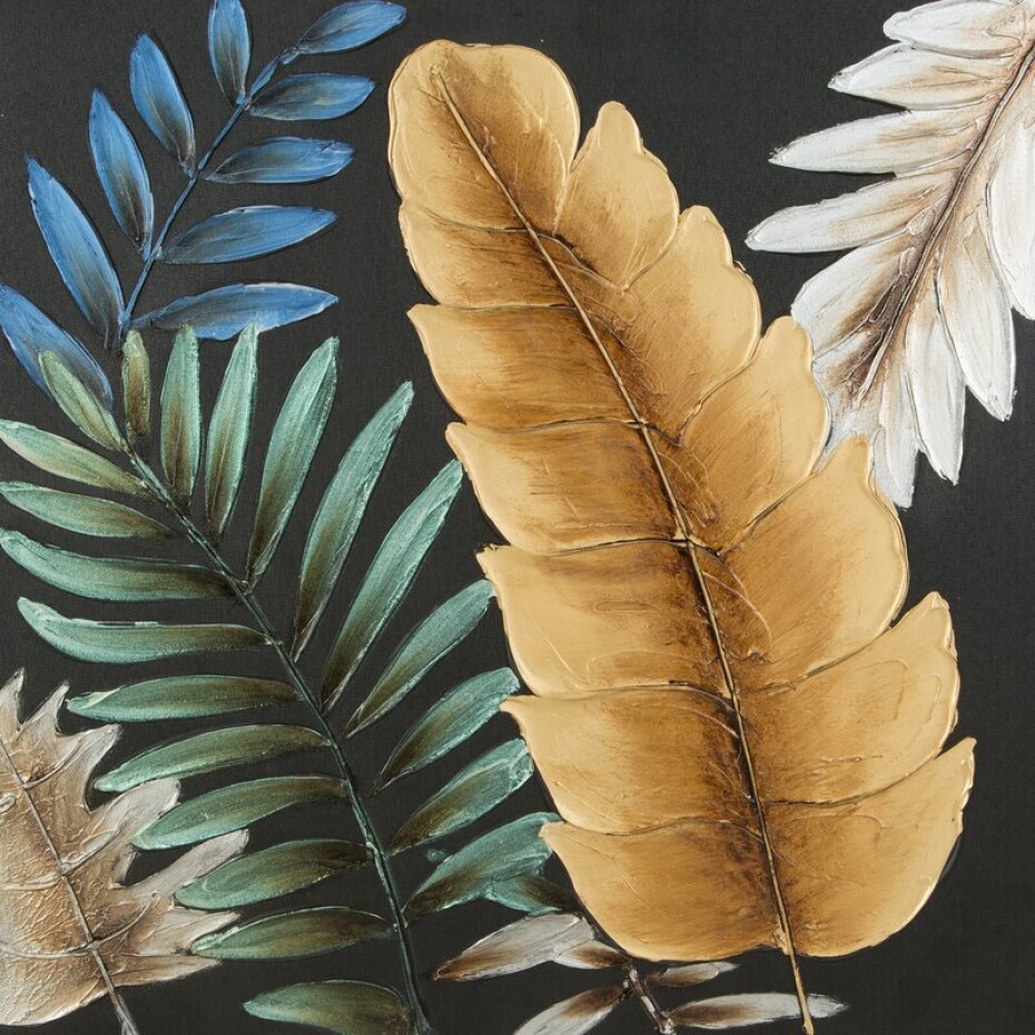 ArtFir Obraz LISTY 585A | černá 60 x 60 cm - main (0)