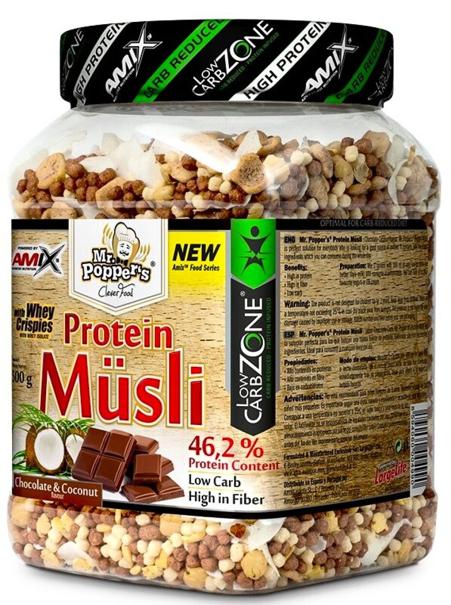 Amix Nutrition Protein Müsli 500 g banán - čokoláda - main (1)