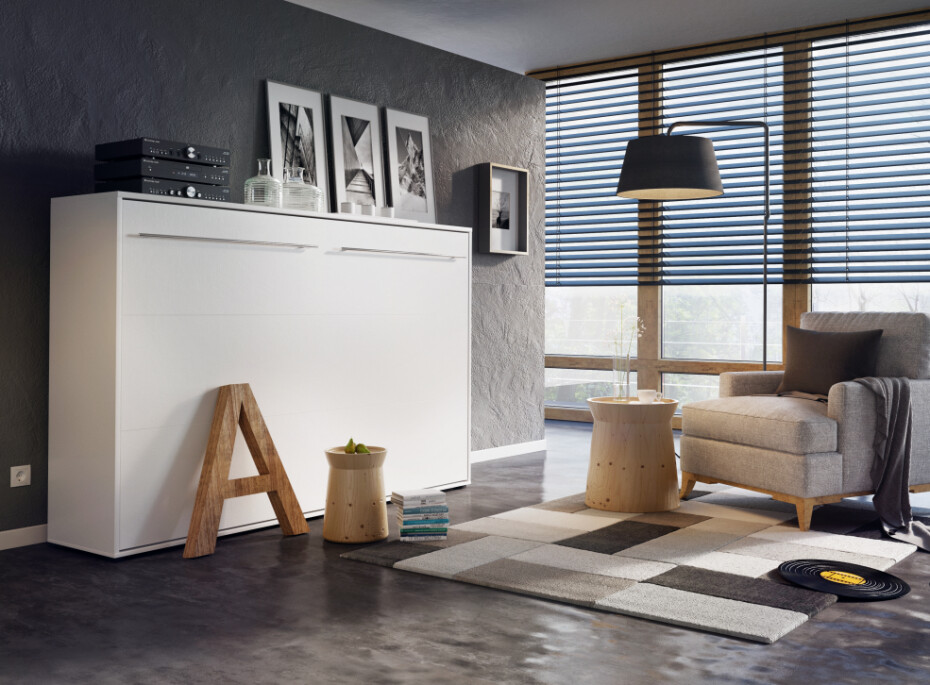 Dig-net nábytek Sklápěcí postel Lenart CONCEPT PRO CP-06 | 90 x 200 cm Barva: bílý lesk / bílá - main (5)