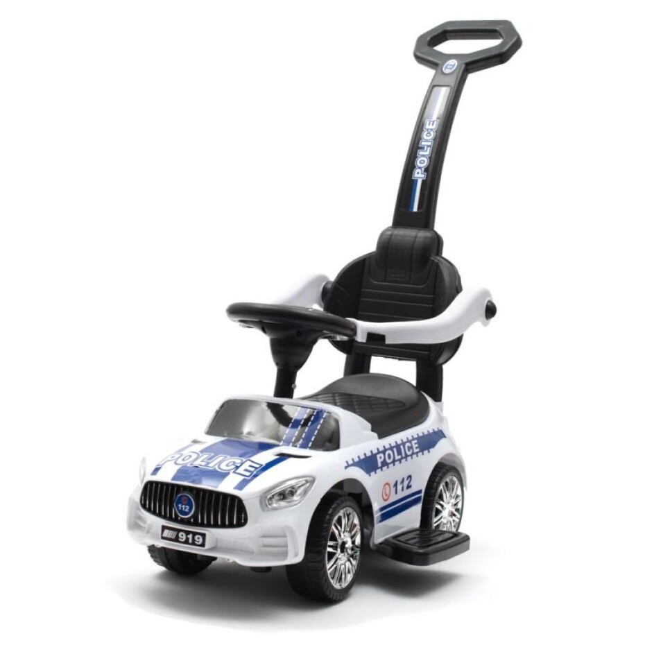 BABY MIX Dětské odrážedlo se zvukem a vodící tyčí POLICE bílé - main (0)