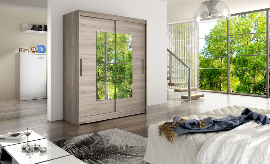ArtAdrk Šatní skříň DORRIGO | 150 cm Skříň: Dor02 / čokoládová - main (4)