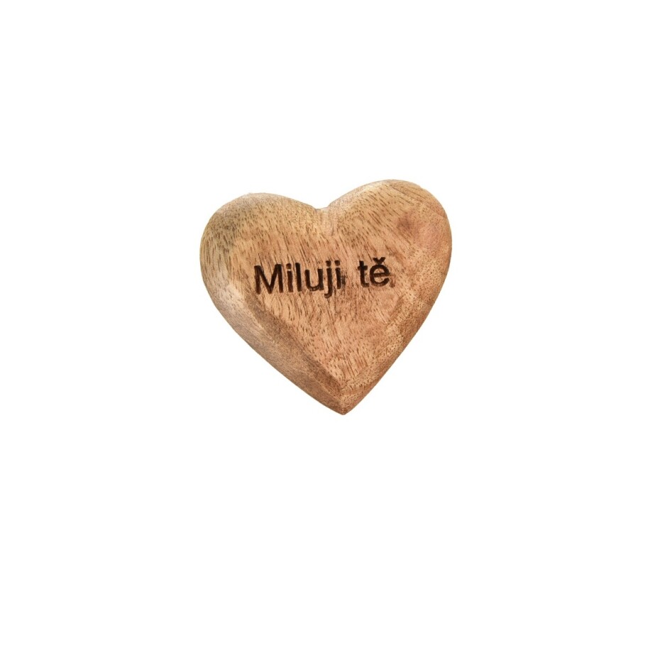 InDecor Srdce z mangového dřeva Miluji tě, 7 x 7 x 3 cm - main (0)