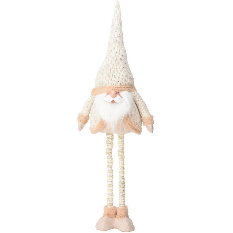 Vánoční dekorace Santa, teleskop. nohy , 112 cm, zlatá / krémová - main (1)