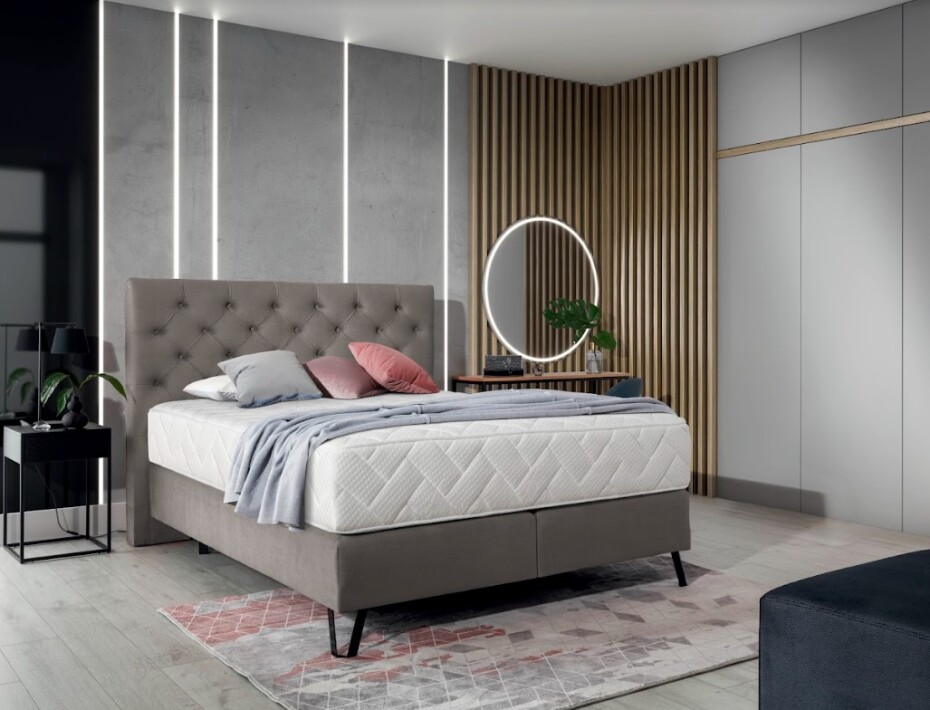 Artelta Manželská postel CORTINA Boxspring | 180 x 200 cm Barva: Monolith 76 - main (5)