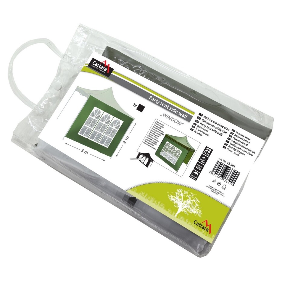 Cattara 13341 Bočnice s okny pro párty stan Waterproof, zelená, 2 x 3 m - main (4)