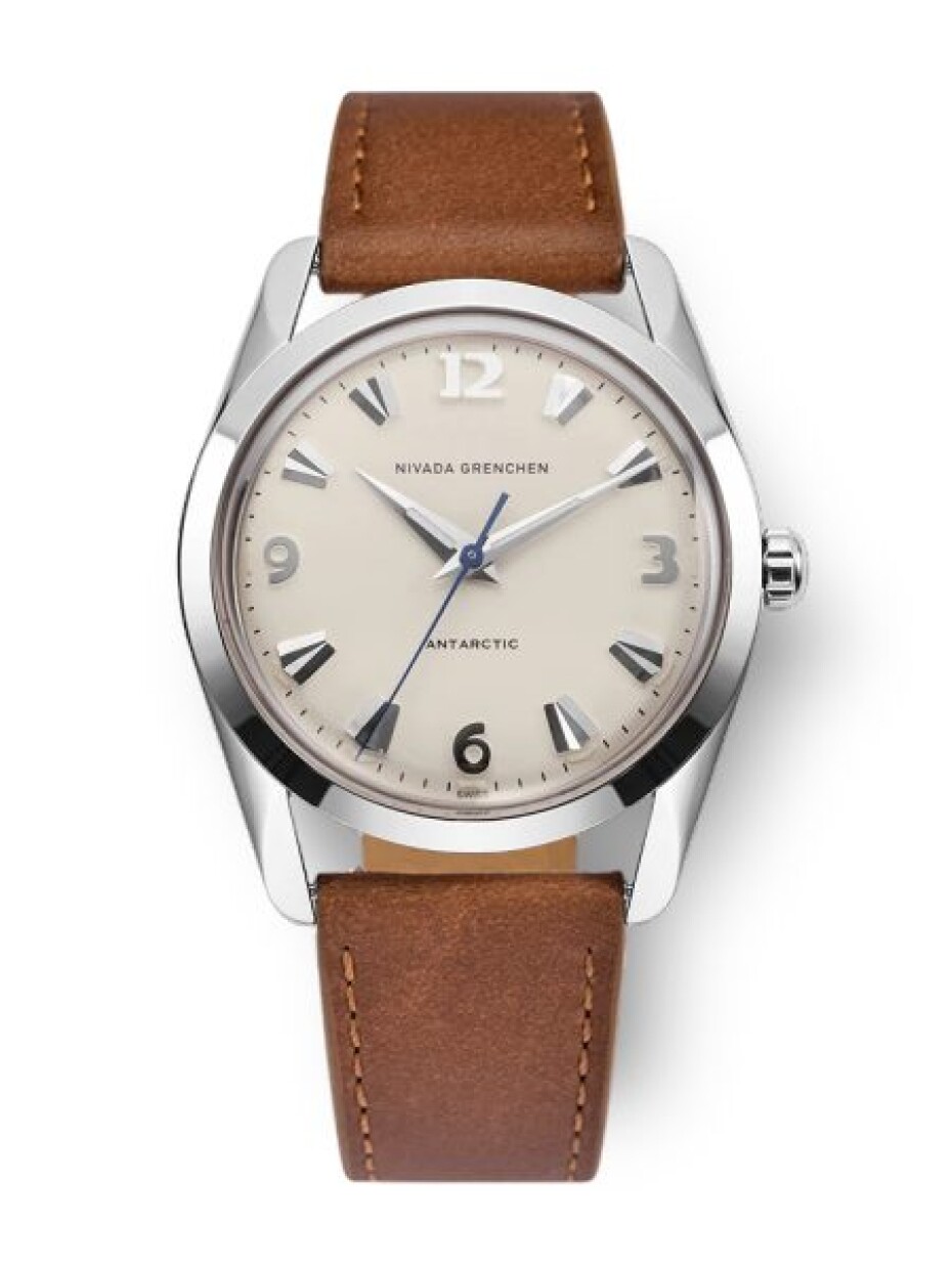 Nivada Grenchen Antarctic 35 mm - Eggshell White Luminova - Brown Leather - main (0)