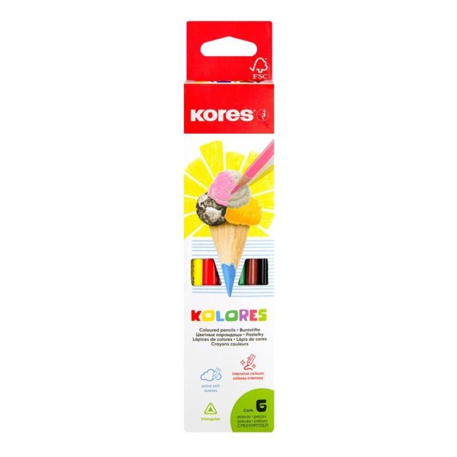 Trojhranné pastelky, 3mm, s ořezávátkem - main (0)