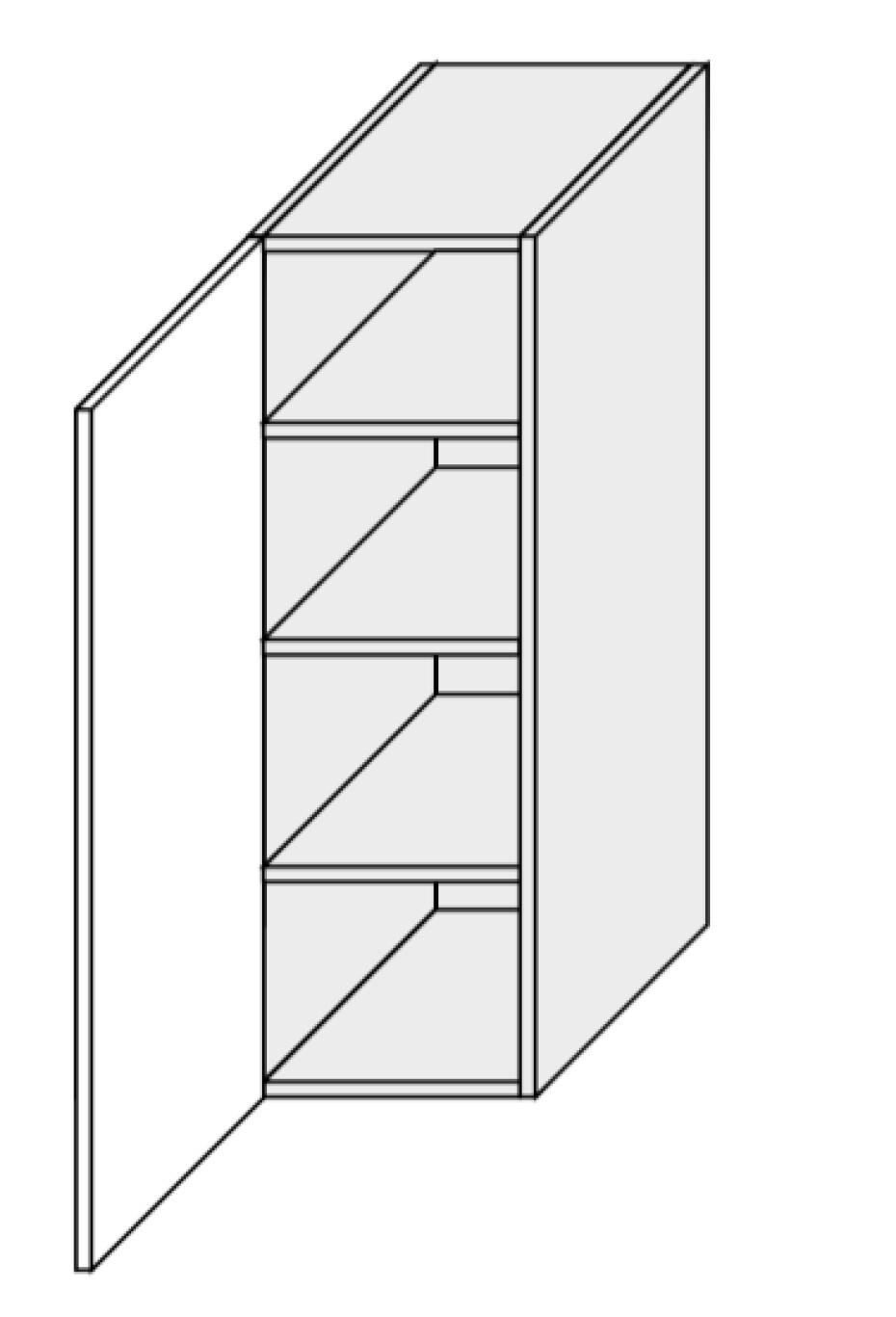 ArtExt Kuchyňská skříňka horní, W4 / 30 Emporium Barva korpusu: Bílá - main (6)