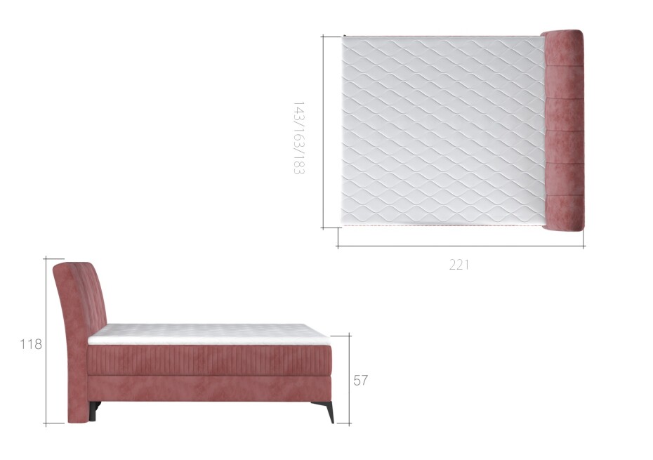 Artelta Manželská postel ADERITO Boxspring | 160 x 200 cm Barva: Paros 5 / Paros 5 - main (10)