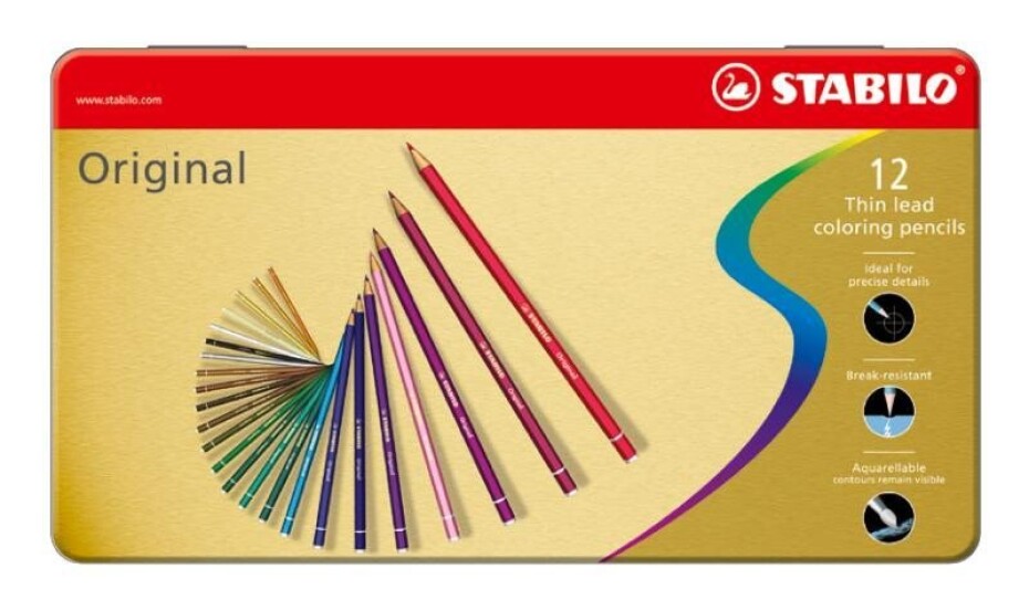 Prémiové pastelky STABILO Original ARTY+ - 12 ks sada v plechu (12 různých barev) - main (0)