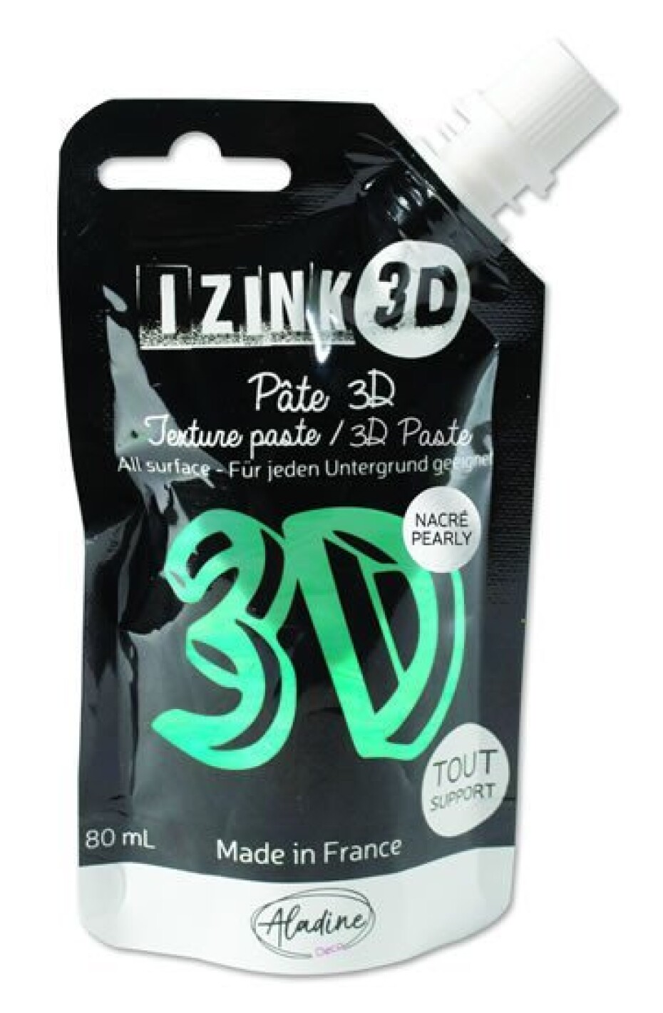 Reliéfní pasta 3D IZINK - topaz, perleťová tyrkysová, 80 ml - main (0)