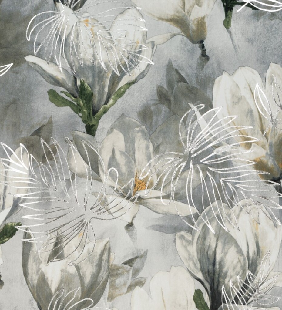 ArtFir Zatemňovací závěs SANDY P | šedá/květy 140 x 300 cm - main (4)