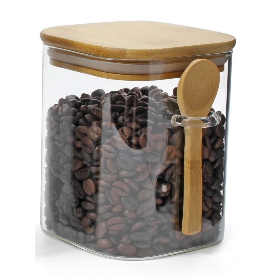 Maxxo skleněná dóza Bamboo s lžičkou, 800 ml - main (1)
