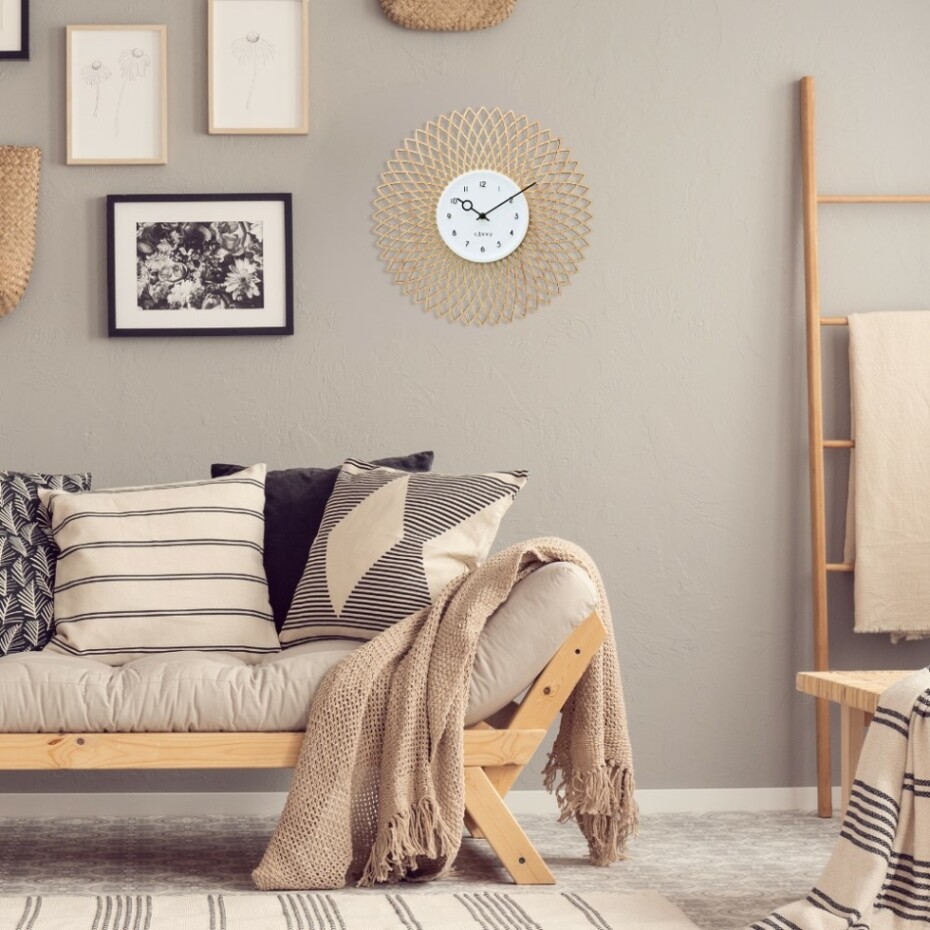 LAVVU Dřevěné designové hodiny s plynulým chodem CHIC, pr. 38 cm - main (1)