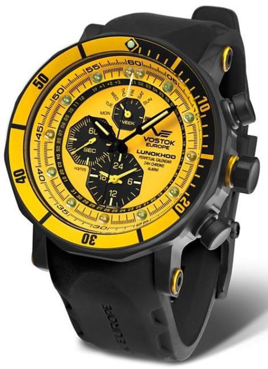 Vostok Europe Lunochod-2 Multifuncional Line YM86/620C504 - Žlutý silikonový řemínek - main (1)