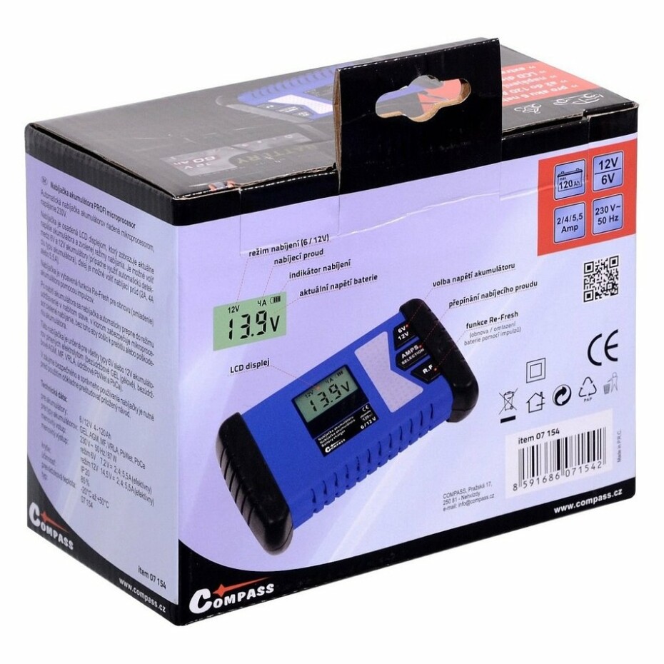 Compass Nabíječka PROFI microprocesor 6/12V PB/GEL/AGM - main (2)