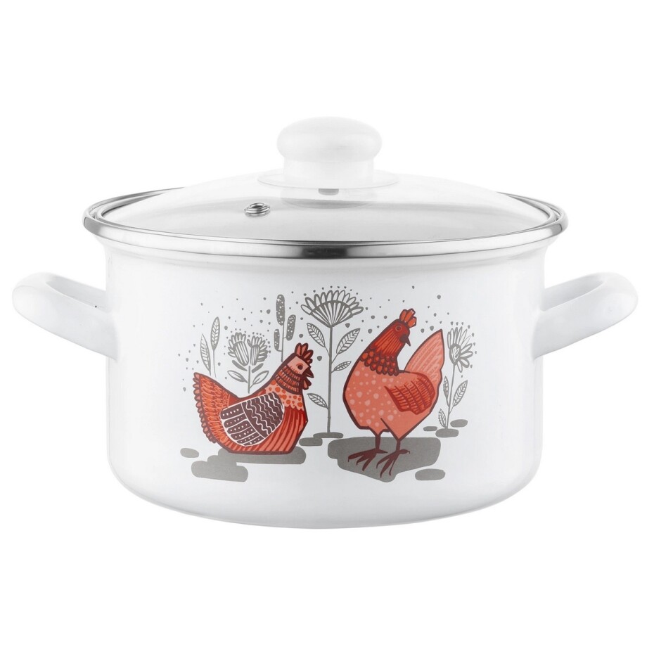 Emalia Pleszew Smaltovaný hrnec s poklicí Rubinka, 18 cm, 2,6 l - main (0)