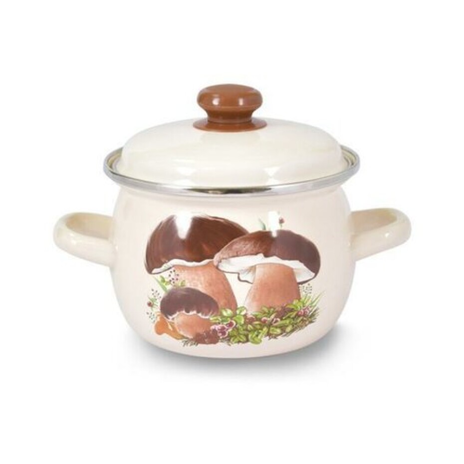 Toro Smaltovaný hrnec s poklicí Houby 3,5 l, buclatý - main (0)