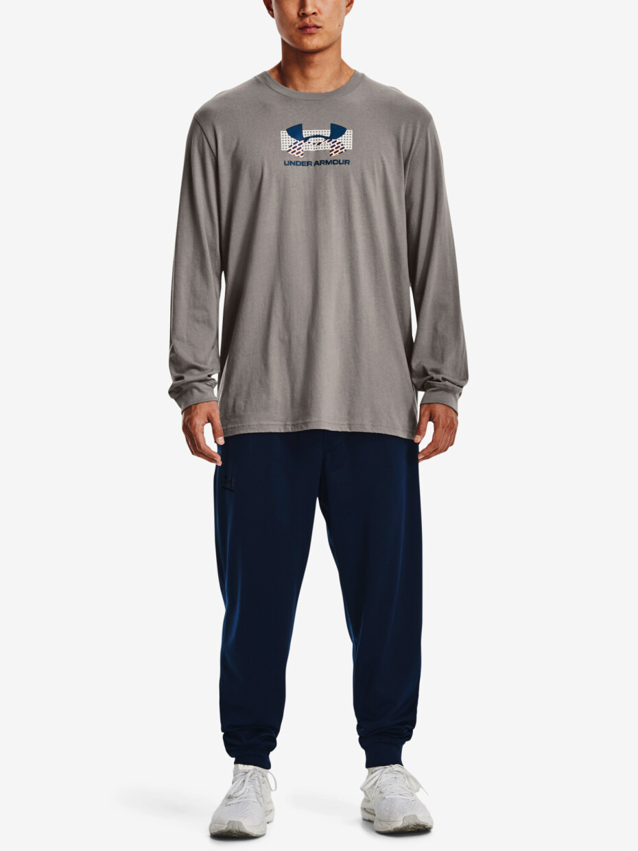 Pánské tričko Under Armour  GRID GEOMETRIC LOGO LS-GRY S - main (1)