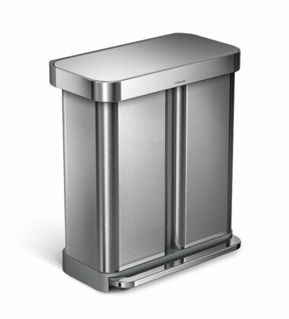 Pedálový odpadkový koš Simplehuman na tříděný odpad  – 58l (34/24), matná ocel, FPP - main (0)