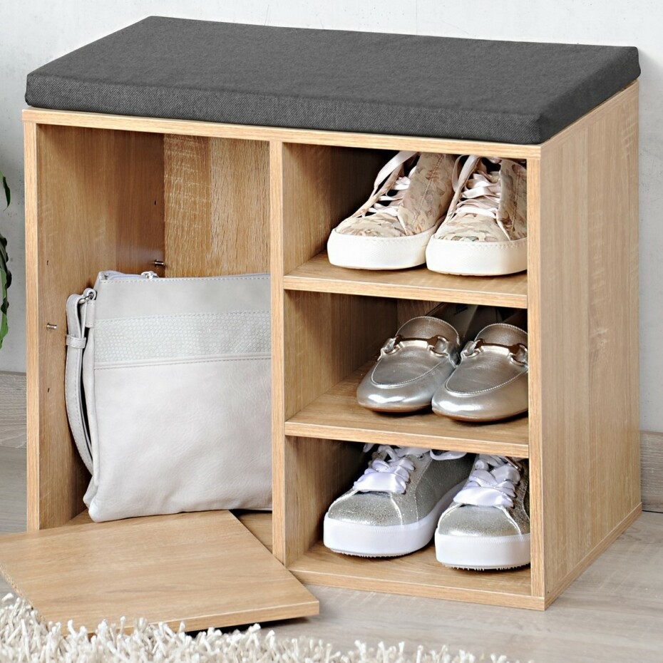 Kesper 15925 Botník s podsedákem, dekor dub, 51,5 x 48 x 29,5 cm - main (1)
