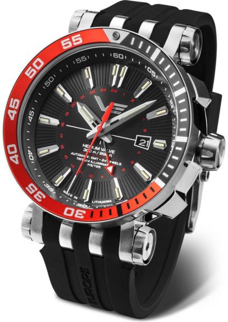 Vostok Europe Energia Rocket Automatic GMT NH34-575A717 - Černý silikonový řemínek - main (0)