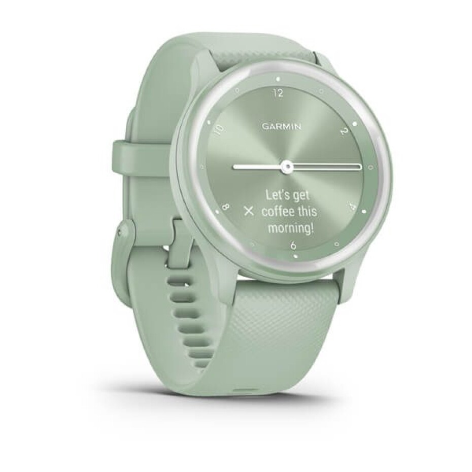 Garmin vívomove Sport Silver/Cool Mint Silicone Band - 010-02566-03 - main (2)