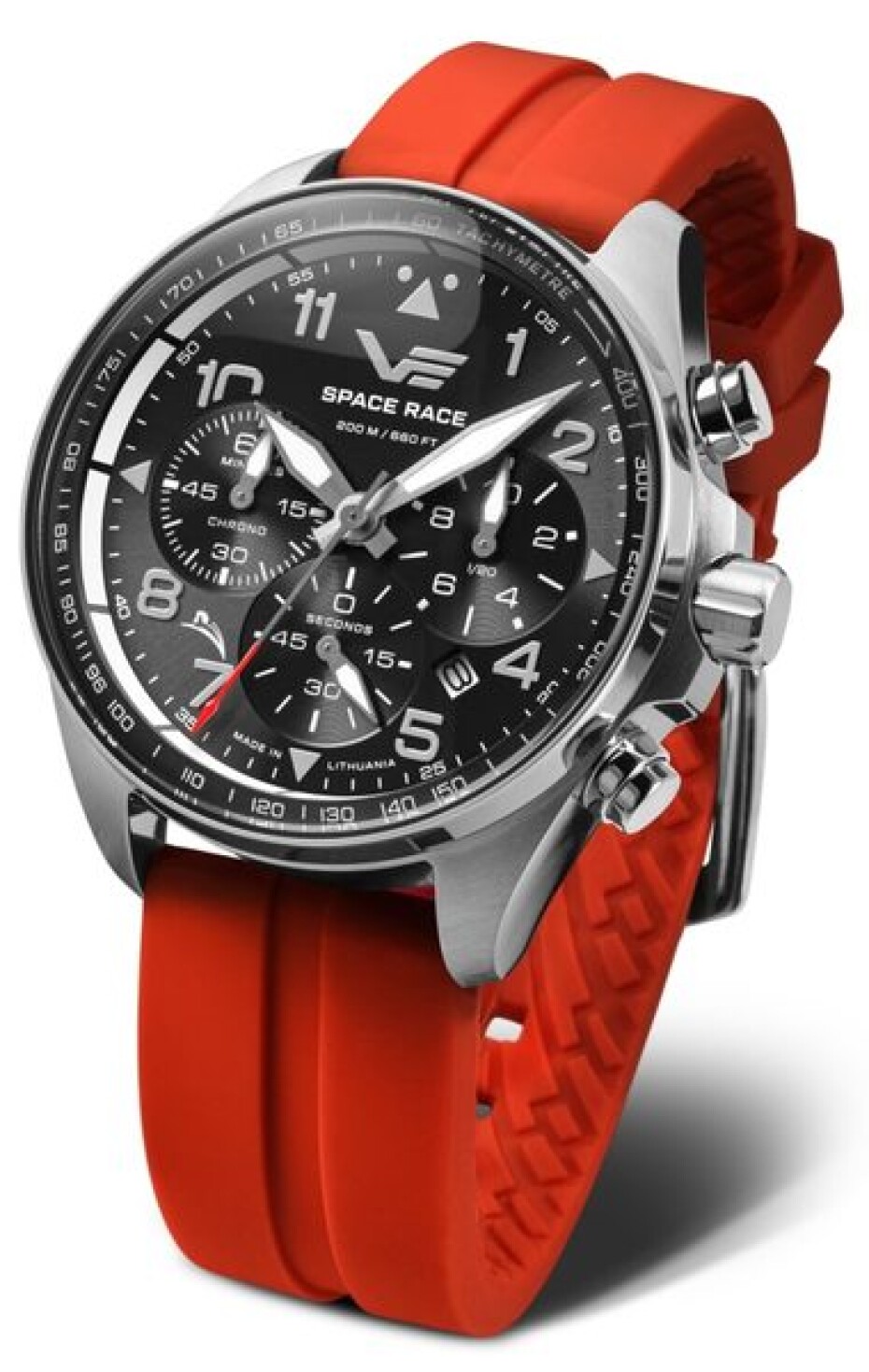Vostok Europe Space Race Chrono Line 6S20-325A741S - Bílý silikonový řemínek (luminiscenční) - main (2)