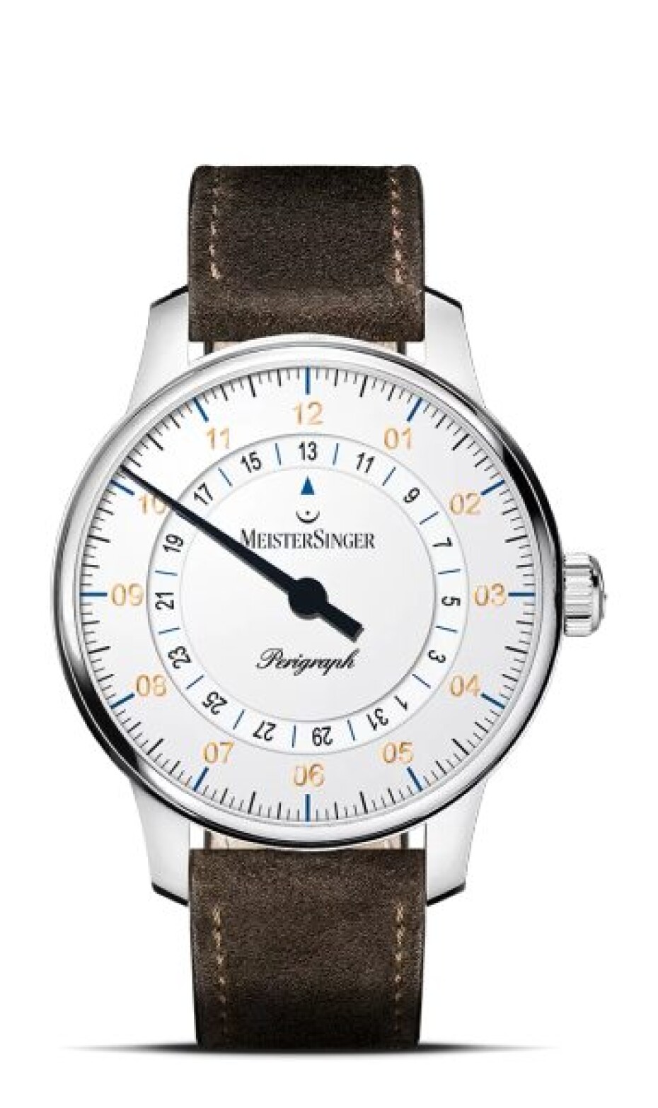 MeisterSinger Perigraph 38mm BM1101G - Semišový řemínek tmavě hnědé barvy - main (2)