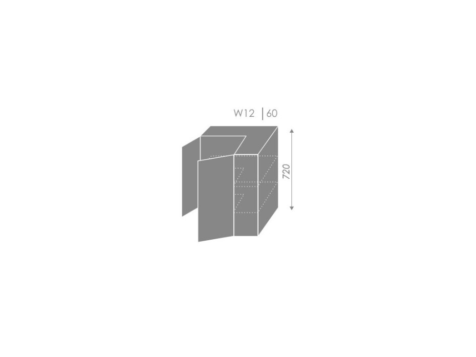 ArtExt Kuchyňská skříňka horní rohová PLATINIUM | W12 60 Barva korpusu: Dub artisan - main (16)