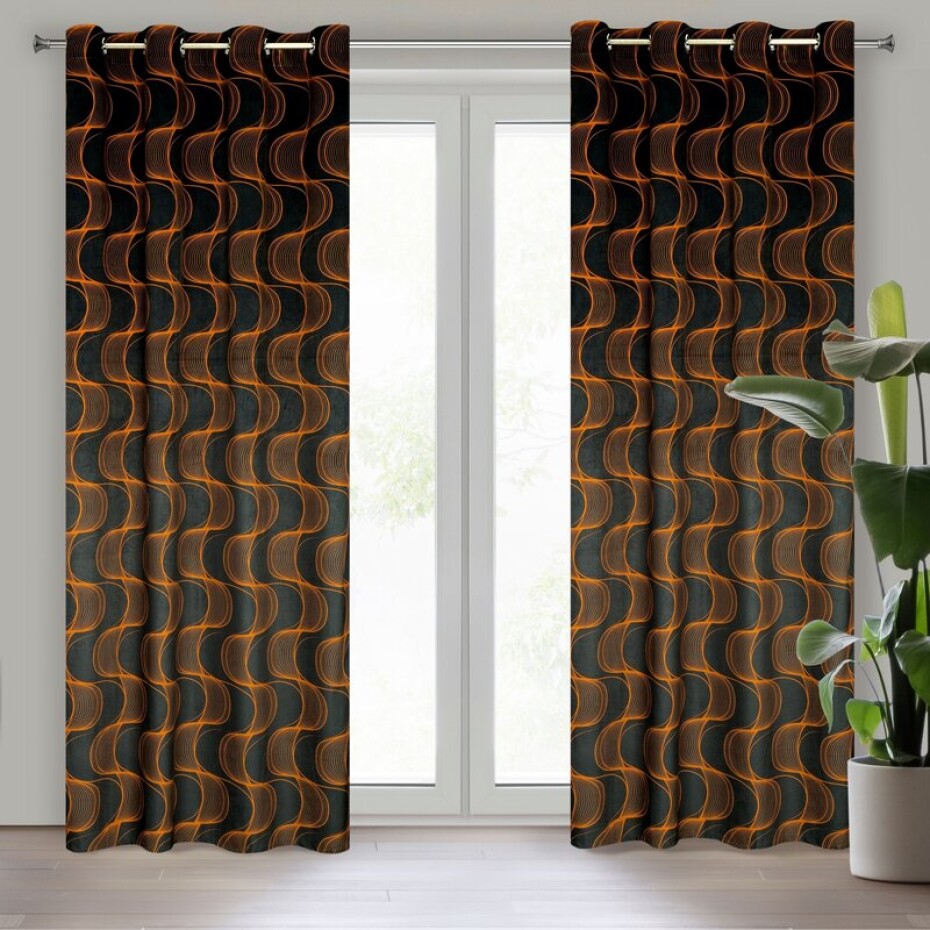 ArtFir Závěs FIELD K | černá/červená 140 x 250 cm - main (0)