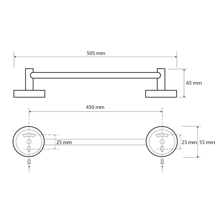 SAPHO XR408 X-Round E držák na ručníky 50 cm, stříbrná - main (1)