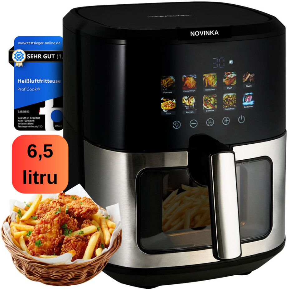 ProfiCook FR 1286 H horkovzdušná fritéza s grafickým displejem a dotykovým senzorem, 6,5 l - main (3)
