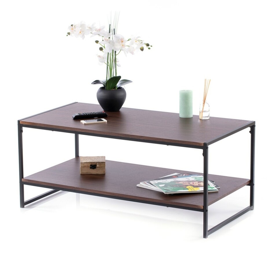 Homede Konferenční stolek Coxe tmavě hnědá, 105 x 53 x 45 cm - main (2)