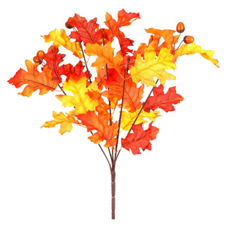 Podzimní umělá větvička Dub oranžová, 40 cm - main (0)