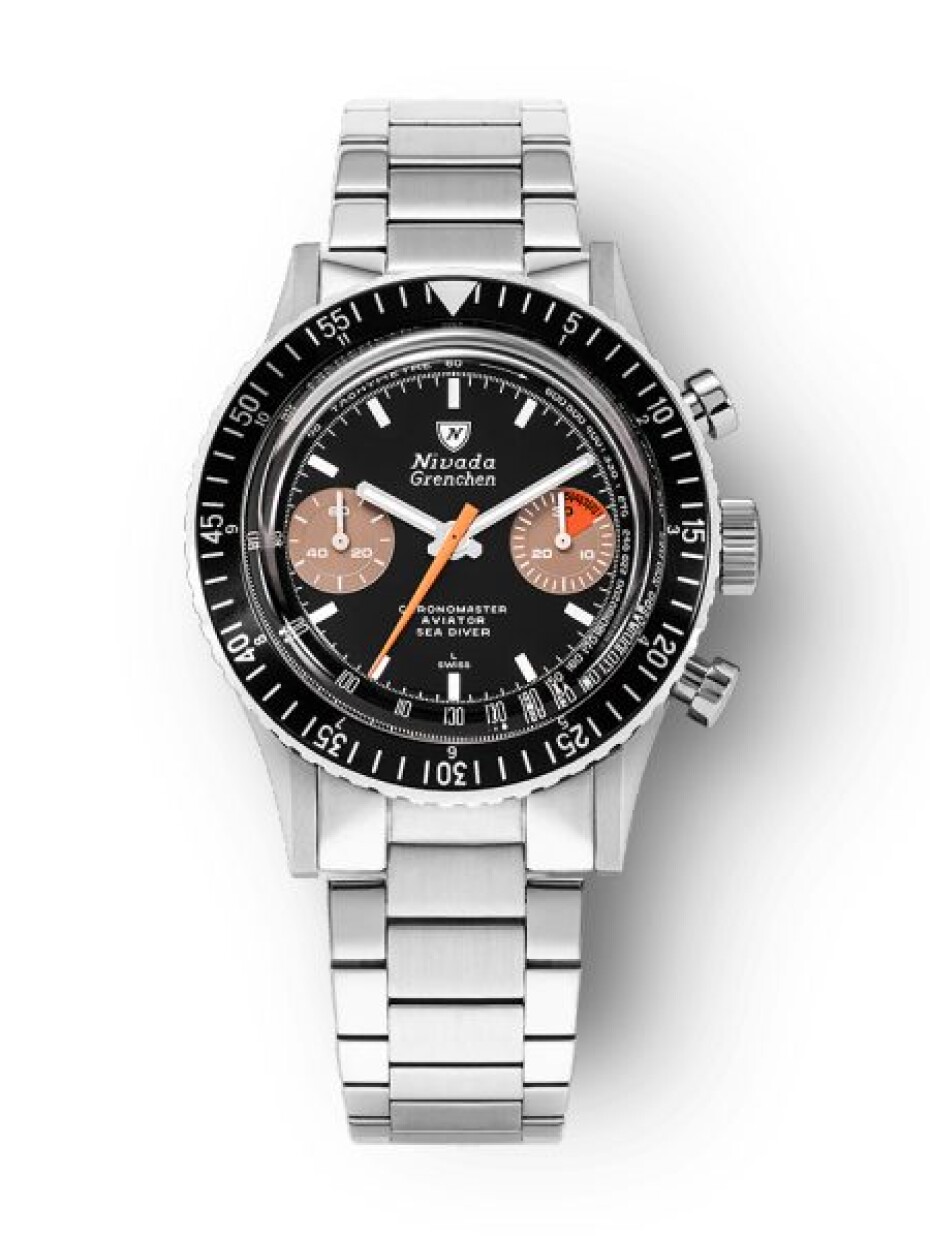 Nivada Grenchen Chronomaster White Orange Boy Inter. Bezel - Manual - Bracelet Flat Link - main (9)