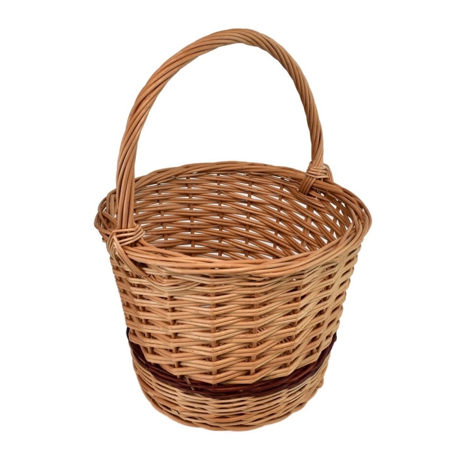 Proutěný koš na ovoce Trháček, loupaný, pr. 30 cm - main (2)