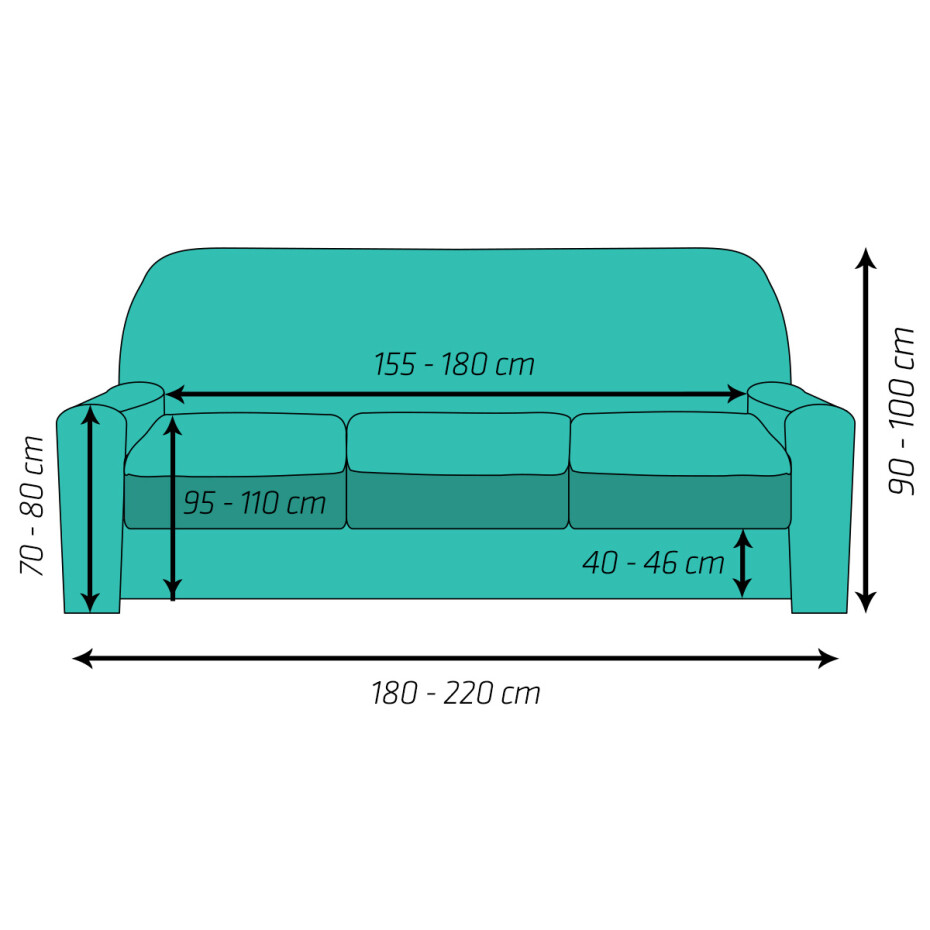 4Home Multielastický potah na sedačku Comfort Plus šedá, 180 - 220 cm, 180 - 220 cm - main (2)