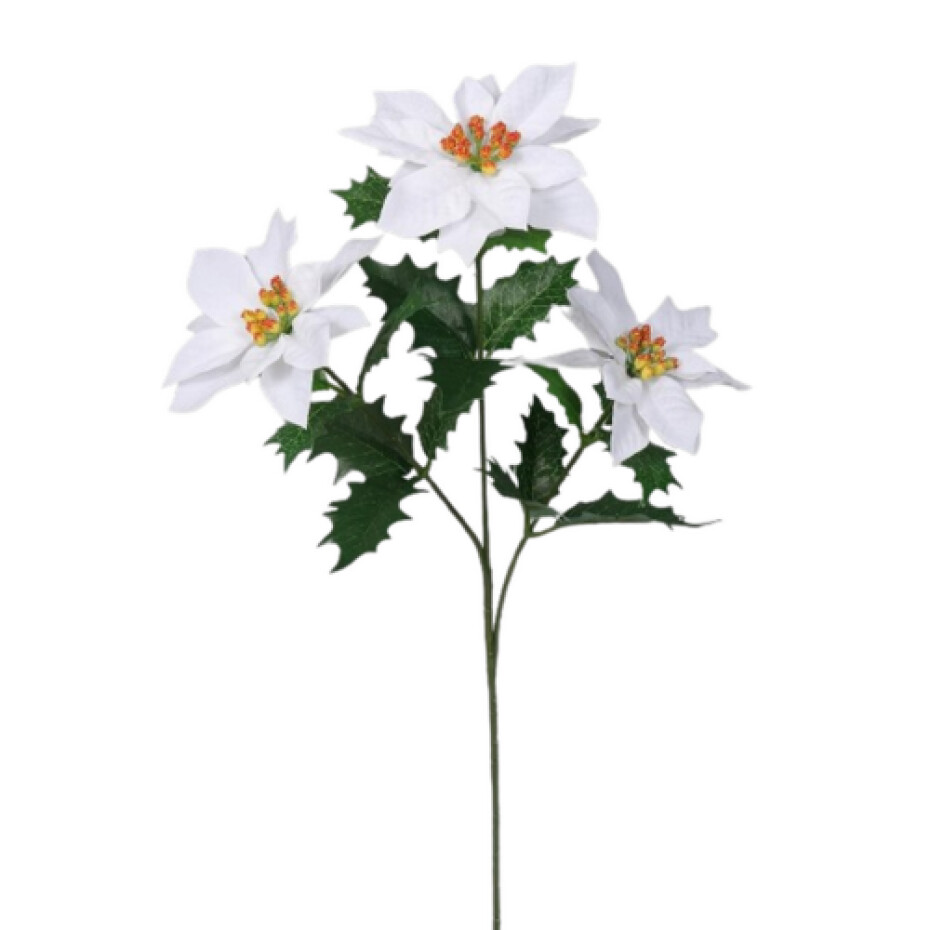 Umělá Poinsettia bílá, 55 cm - main (0)