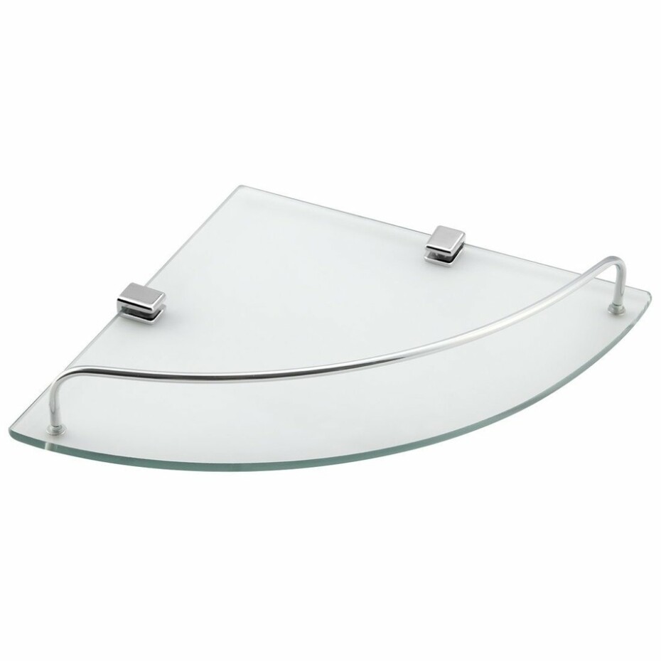 AQUALINE RB115 Rumba skleněná rohová police 25 x 4,2 x 25 cm, čiré sklo - main (0)