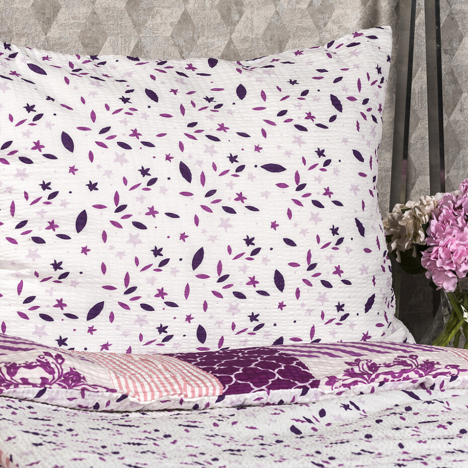 4Home Krepové povlečení Patchwork violet, 140 x 200 cm, 70 x 90 cm - main (3)