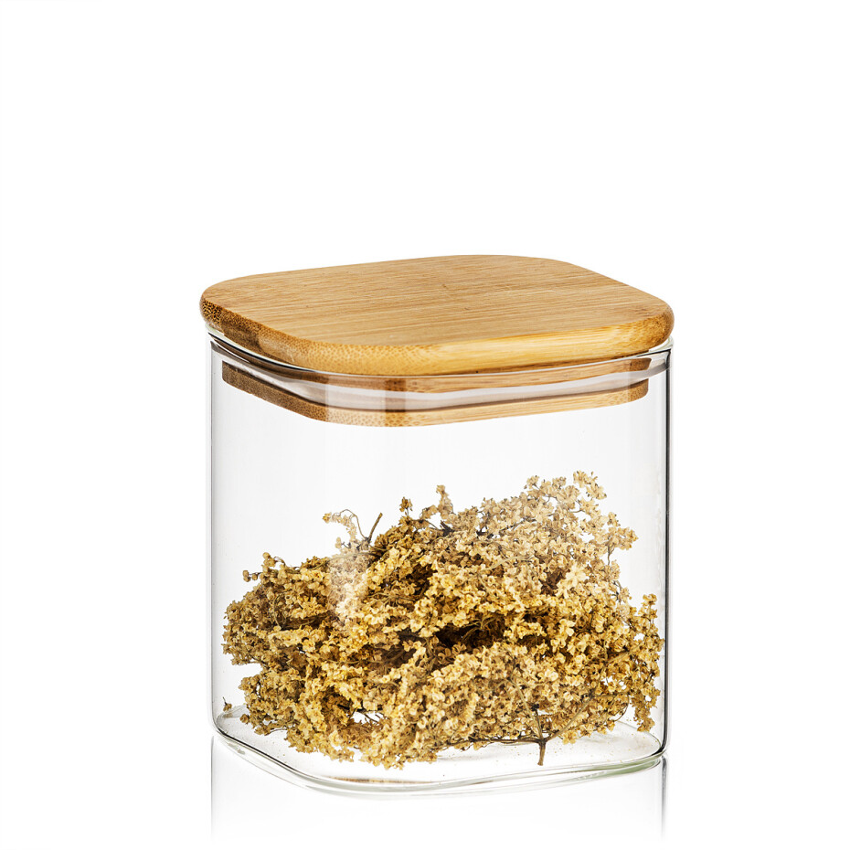 4Home Skleněná dóza na potraviny s víkem Bamboo, 550 ml, 550 ml - main (0)