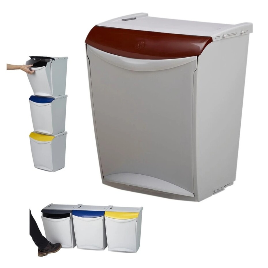 Denox Ekosystem odpadkový koš na tříděný odpad 25 l, hnědý - bioodpad - main (1)