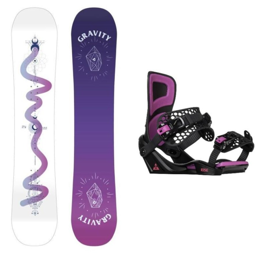 Gravity Sirene White 24/25 dámský snowboard + Gravity Rise black/purple vázání - main (0)