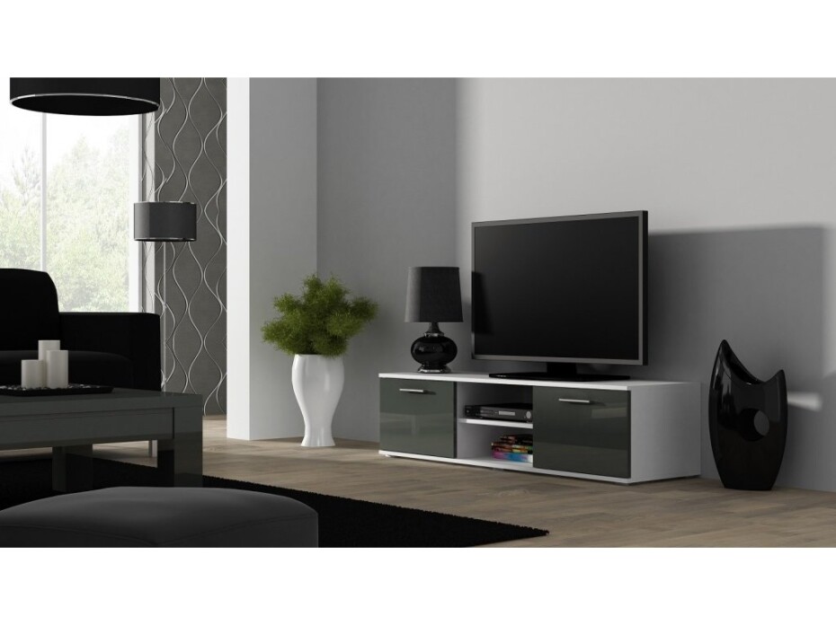 Artcam TV stolek SOHO 140 cm Barva: Bílá/bílý lesk - main (2)