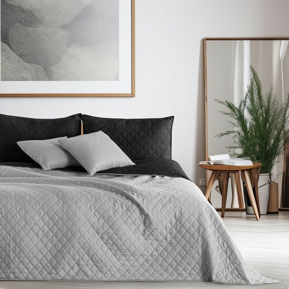 DecoKing Přehoz na postel Axel šedá/černá, 170 x 210 cm - main (1)