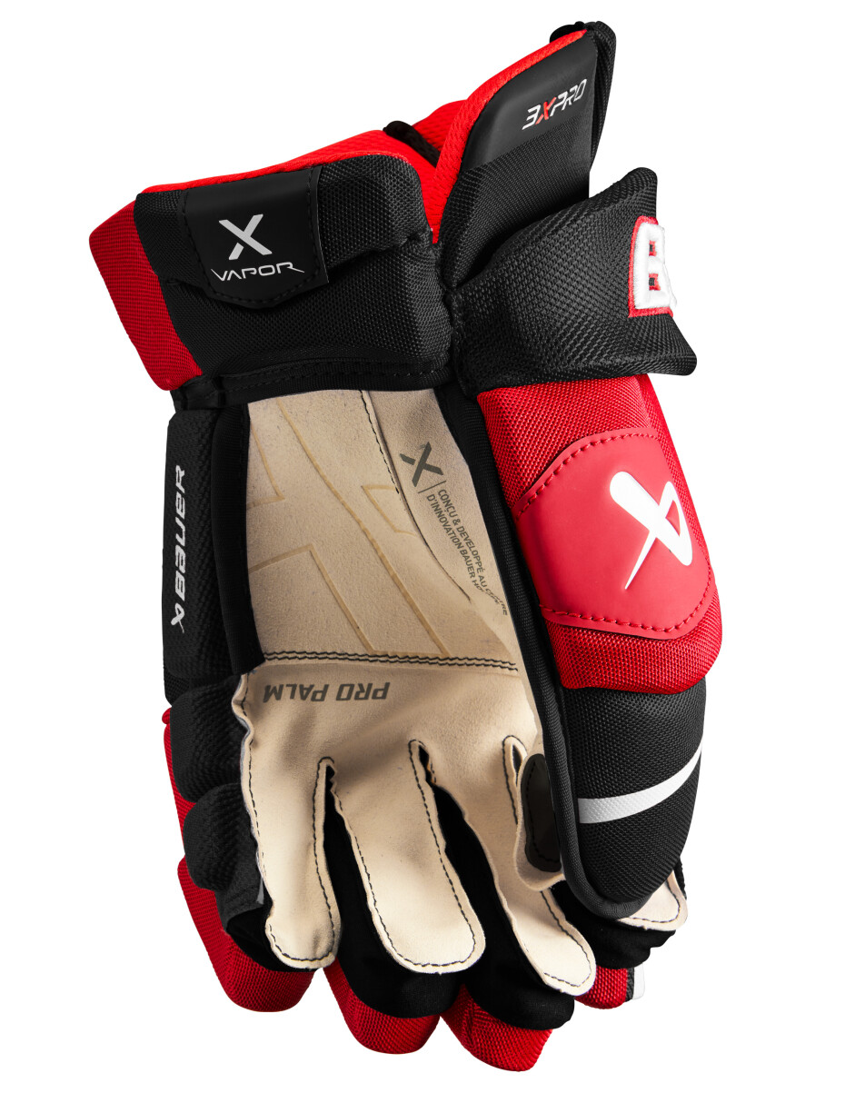 Hokejové rukavice Bauer Vapor 3X PRO black/red Intermediate 13 palců - main (1)