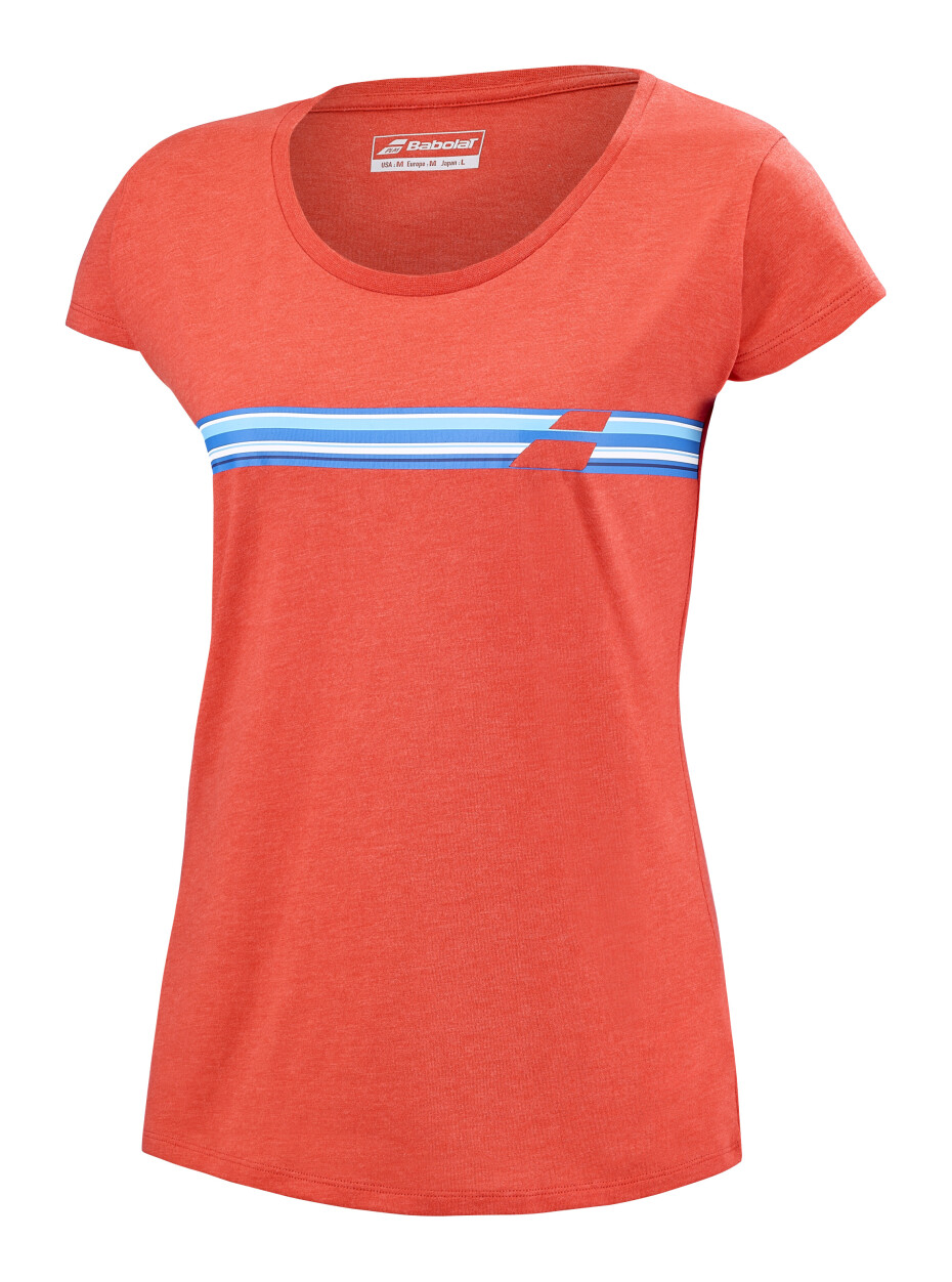 Babolat Exercise Stripes Tee Poppy Red - main (2)
