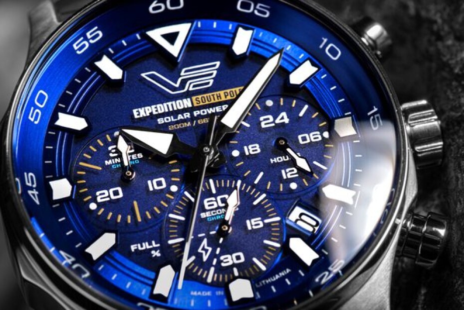 Vostok Europe Expedition South Pole Solar Power Chronograph VR42-592A762S - Modrý silikonový řemínek - main (4)
